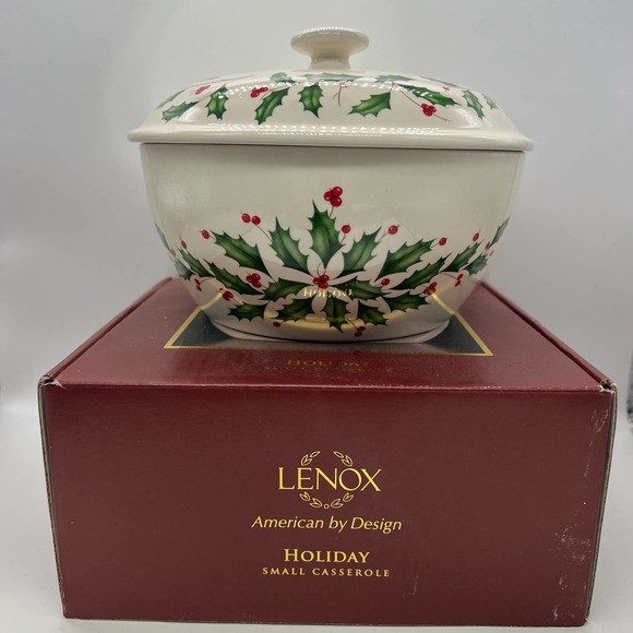 Lenox Kitchen Nib Lenox Holiday Holly Christmas 2quart Small Lidded